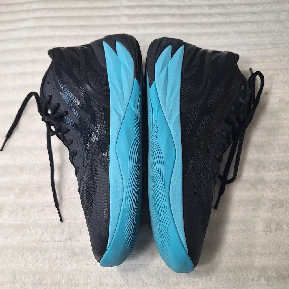 MELO Puma Basketball Sneaker Shoes Mens 13 Athletic Sports Blk Atoll Blue Wings